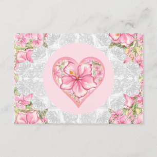Hibiscus & lace PINK Enclosure Card