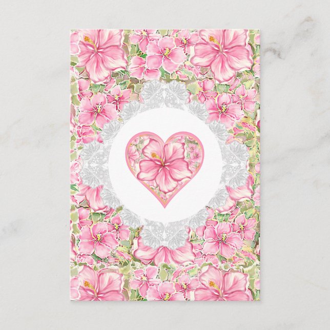 Hibiscus & lace PINK Enclosure Card (Front)