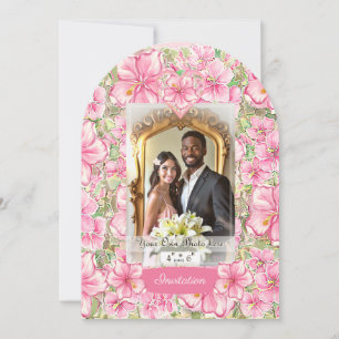 Hibiscus & lace PINK Invitation