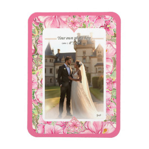 Hibiscus & lace PINK Magnet