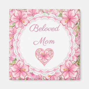 Hibiscus & lace PINK Magnet