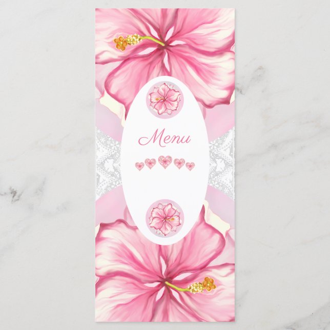 Hibiscus & lace PINK Menu (Back)