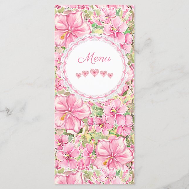 Hibiscus & lace PINK Menu (Back)