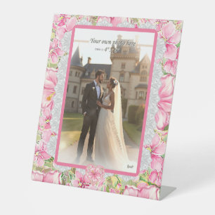 Hibiscus & lace PINK Pedestal Sign