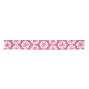 Hibiscus & lace PINK Satin Ribbon