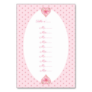 Hibiscus & lace PINK Table Number