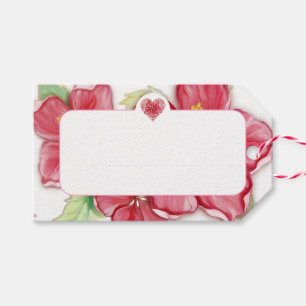 Hibiscus & lace RED Gift Tags