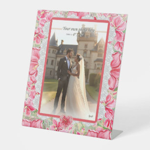 Hibiscus & lace RED Pedestal Sign