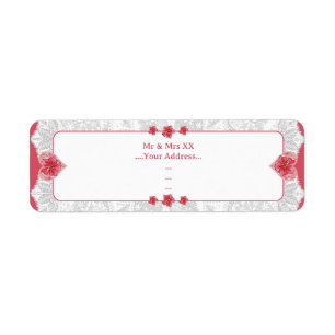 Hibiscus & lace RED Return Address Label