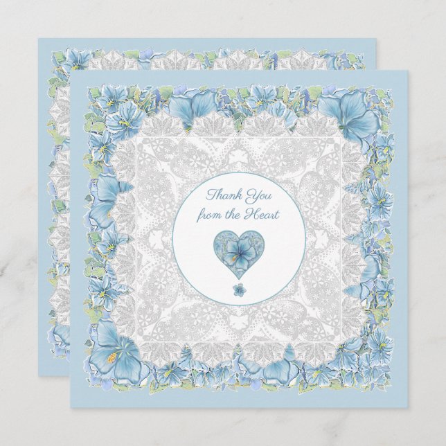 Hibiscus & lace TURQUOISE (Front/Back)