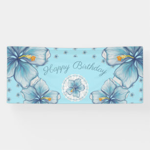 Hibiscus & lace TURQUOISE Banner