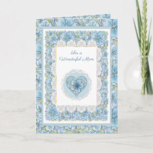 Hibiscus & lace TURQUOISE Card