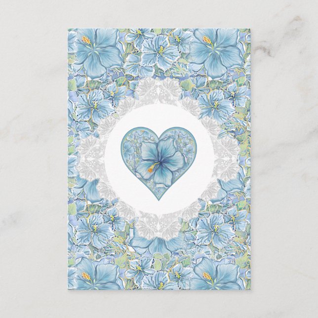 Hibiscus & lace TURQUOISE Enclosure Card (Front)