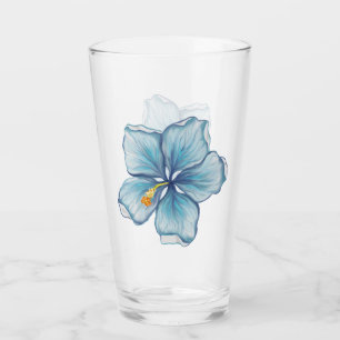 Hibiscus & lace TURQUOISE Glass