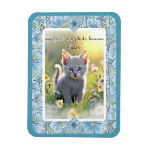 Hibiscus & lace TURQUOISE Magnet