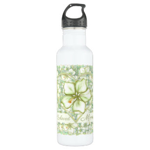 Hibiscus & lace WHITE 710 Ml Water Bottle