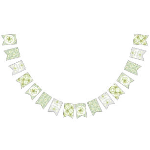 Hibiscus & lace WHITE Bunting