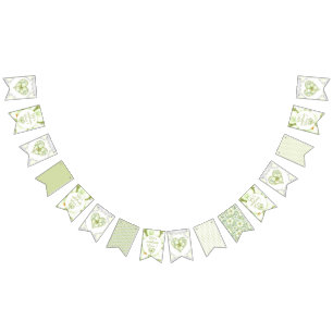 Hibiscus & lace WHITE Bunting