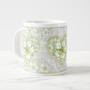 Hibiscus & lace WHITE Large Coffee Mug