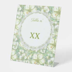 Hibiscus & lace WHITE Pedestal Sign