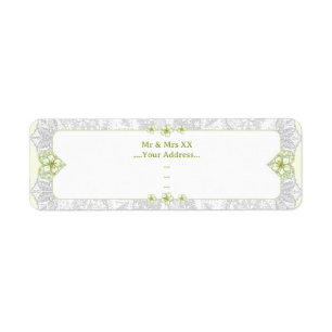 Hibiscus & lace WHITE Return Address Label