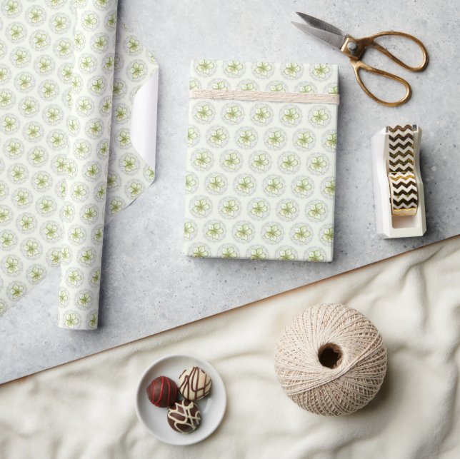 Hibiscus & lace WHITE Wrapping Paper (Crafts)
