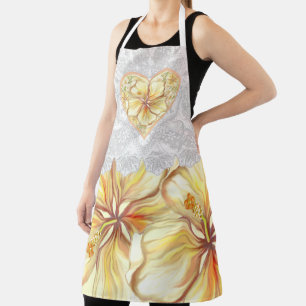 Hibiscus & lace YELLOW Apron