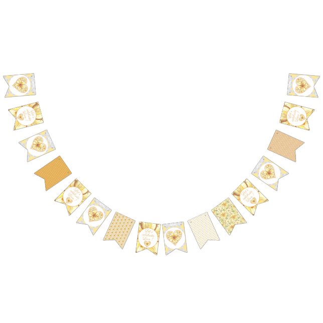 Hibiscus & lace YELLOW Bunting (All)