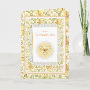 Hibiscus & lace YELLOW Card