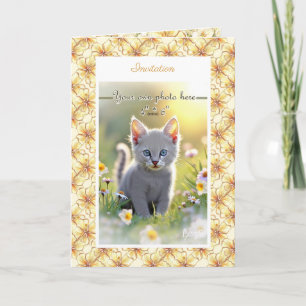 Hibiscus & lace YELLOW Invitation