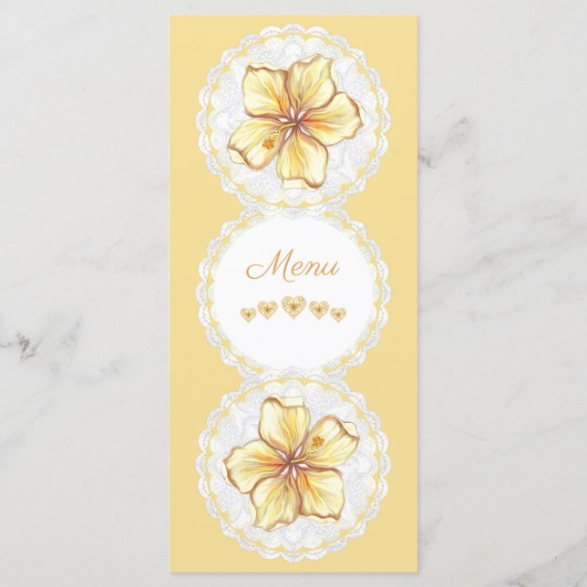 Hibiscus & lace YELLOW Menu (Back)