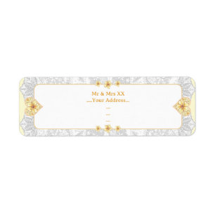 Hibiscus lace YELLOW Return Address Label