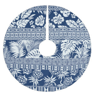 Hibiscus, leaves: Hawaiian ornament wallpaper. Brushed Polyester Tree Skirt