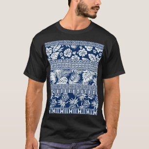 Hibiscus, leaves: Hawaiian ornament wallpaper. T-Shirt