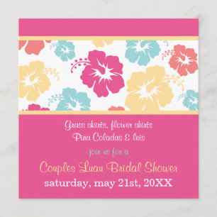 Hibiscus Luau Bridal Shower Invitation