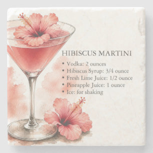 Hibiscus Martini Liquor Coasters
