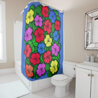 Hibiscus & Monstera #4 Shower Curtain