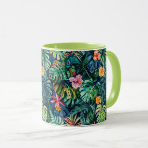 Hibiscus Monstera Jungle Mug