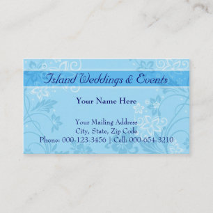 hibiscus motif.blue ~ bc business card
