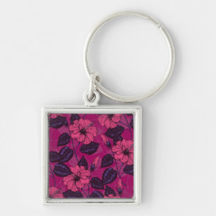 Hibiscus night key ring