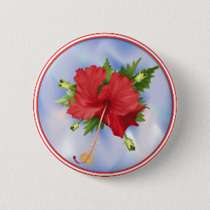 Hibiscus on Ice 6 Cm Round Badge