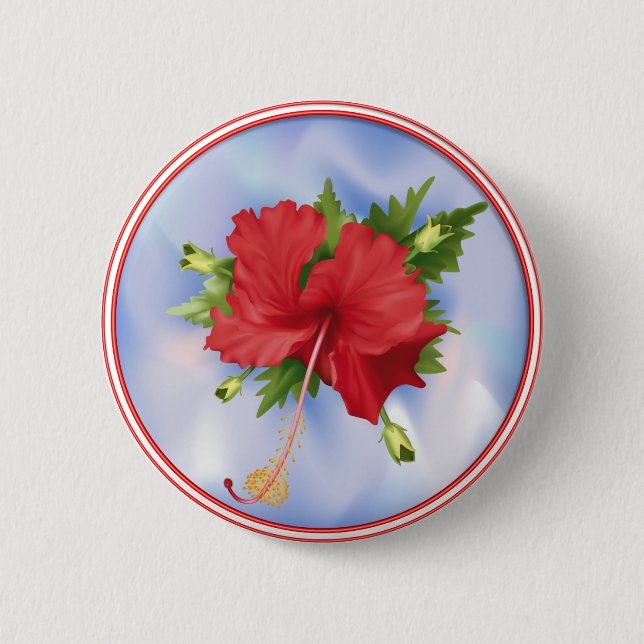 Hibiscus on Ice 6 Cm Round Badge (Front)