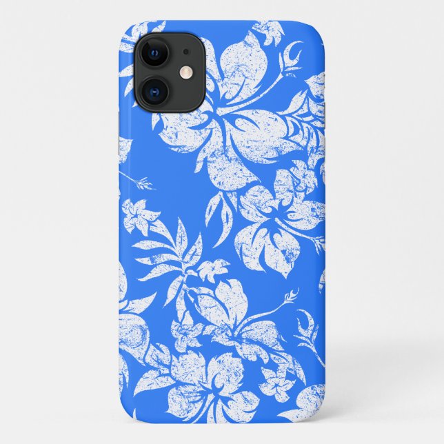 Hibiscus Pareau Hawaiian Floral Royal blue Case-Mate iPhone Case (Back)