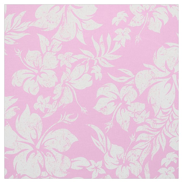 Hibiscus Pareau Hawaiian Floral Tropical Pink Fabric (Swatch)