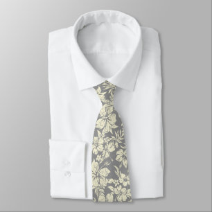 Hibiscus Pareau Hawaiian Floral Two-sided Printed Tie