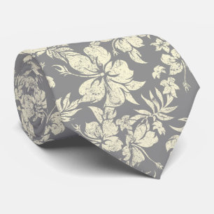 Hibiscus Pareau Hawaiian Floral Two-sided Printed Tie