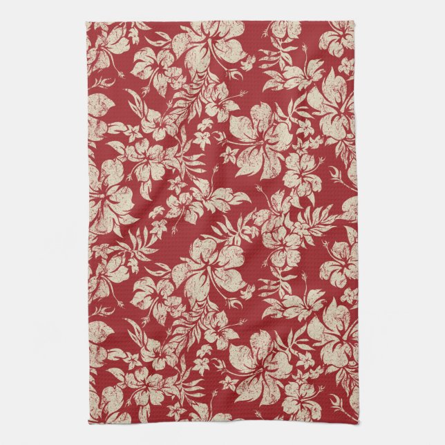 Hibiscus Pareau Hawaiian Kitchen Towel (Vertical)