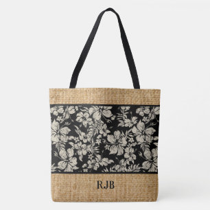 Hibiscus Pareau Hawaiian Monogram Beach Bag
