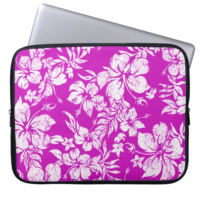 Hibiscus Pareau Hawaiian Neoprene Wetsuit Laptop Sleeve (Front)
