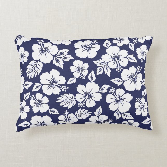 Hibiscus pattern decorative cushion (Front)